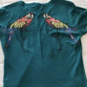 L.A.M.B Teal T-shirt parrot wing back
